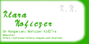 klara noficzer business card